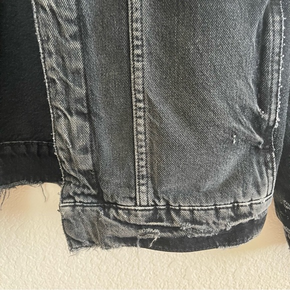 Hudson faded black distressed denim jacket - Picture 7 of 12